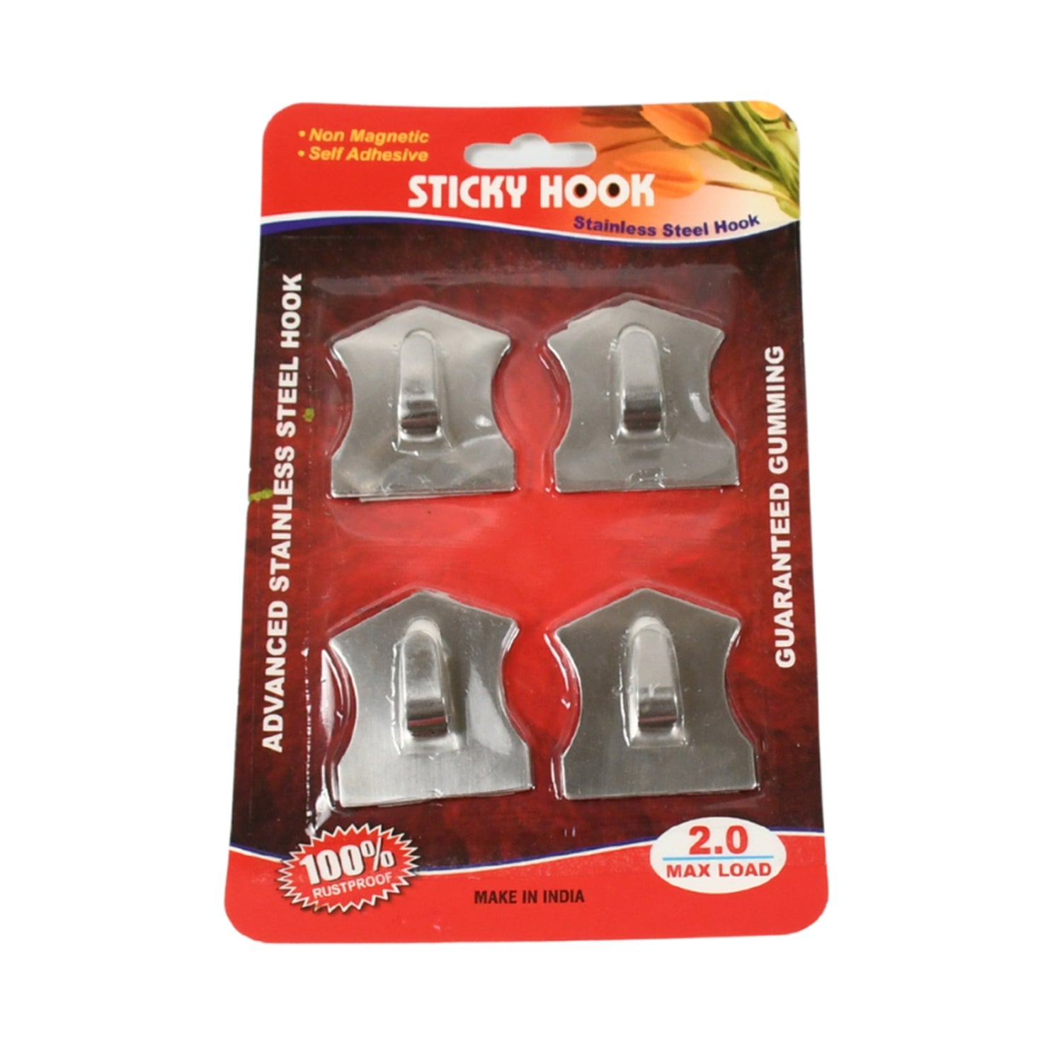 Durable adhesive hooks neatly organizing kitchen utensils on a tiled wall.