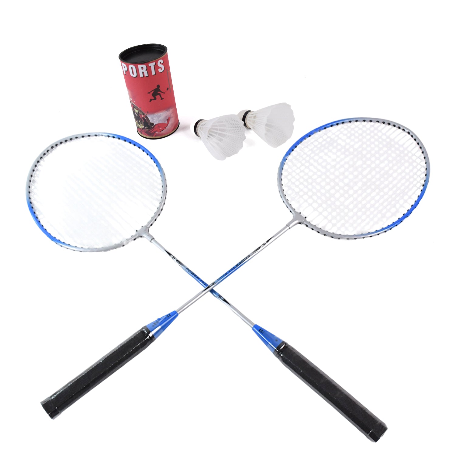 Transparent zippered carry case with shoulder strap for badminton set