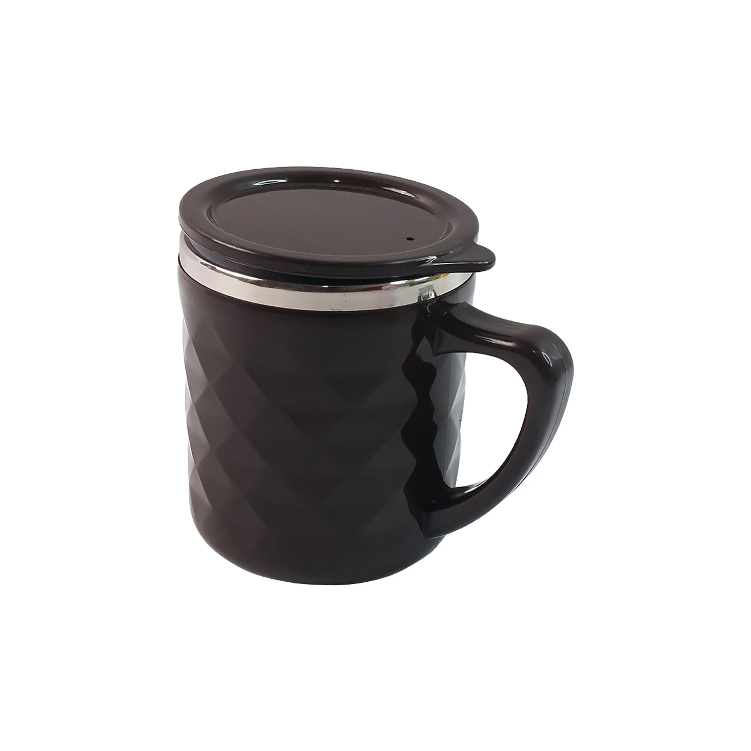 Apex brand insulated mug with metal inner cup and stable anti-tip base