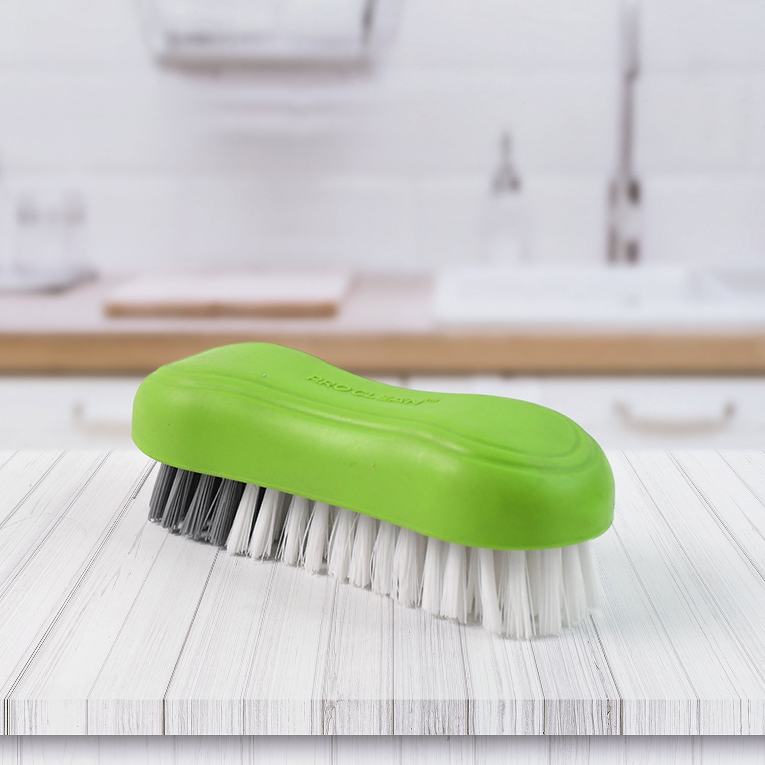 Ergonomic grip cleaning brush for laundry and household use
