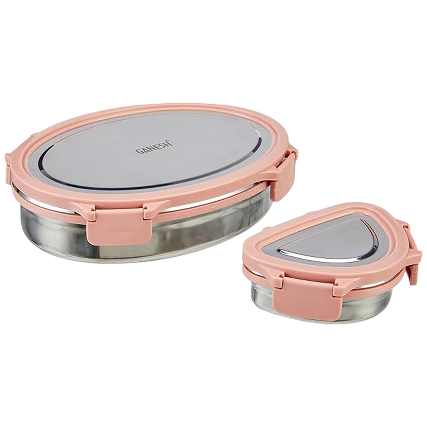 Everyday Use Pink Stainless Steel Tiffin Lunch Box with Leakproof Seal