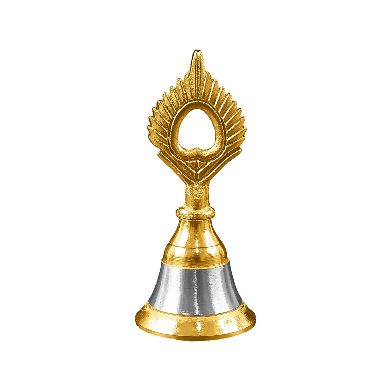 Devotional brass and steel pooja bell for temple and home rituals