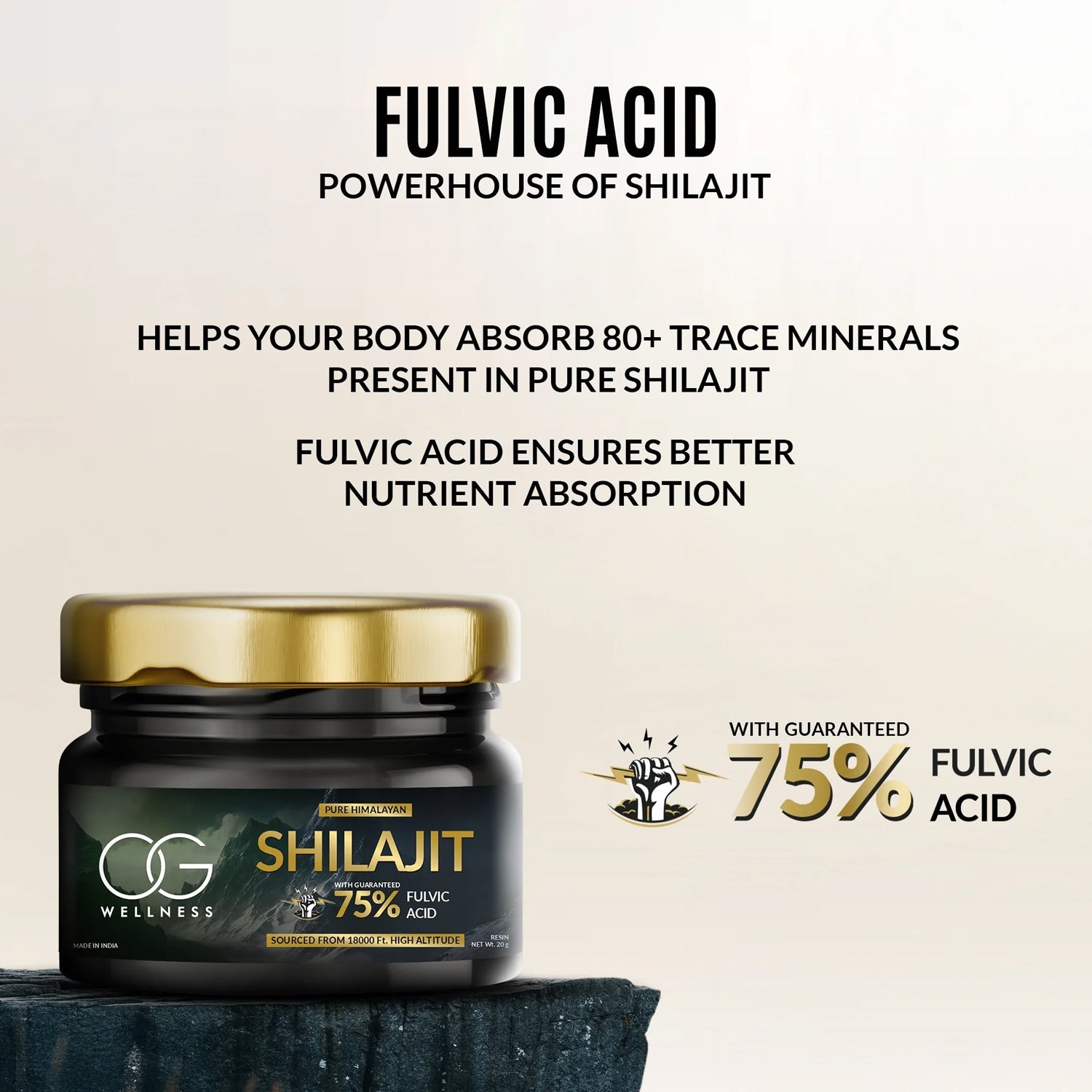 OG Wellness Shilajit resin supporting immunity and mental clarity