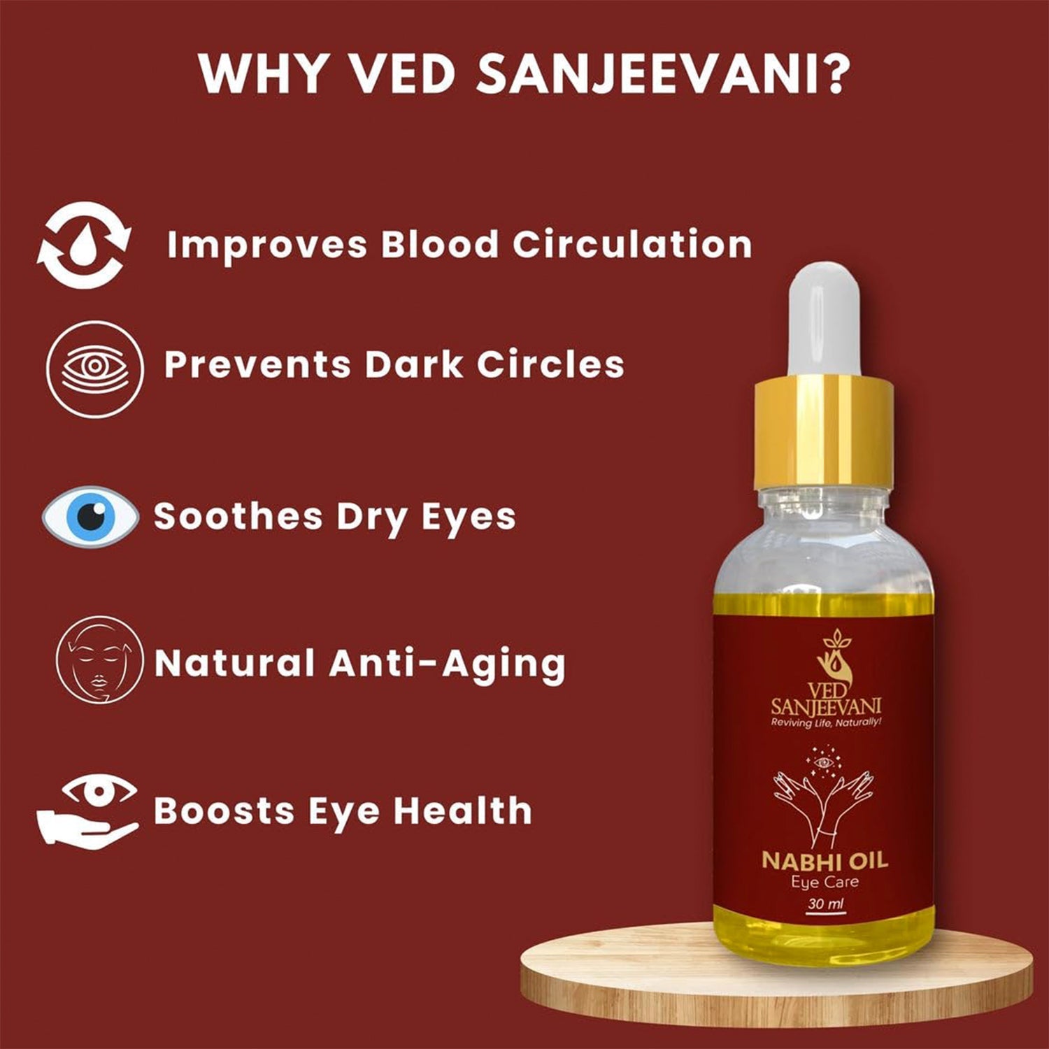 Organic Nabhi Oil promoting better vision and eye muscle strength