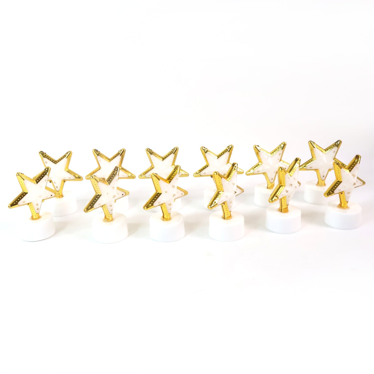 Decorative flameless LED candle lamps shaped like stars for safe lighting