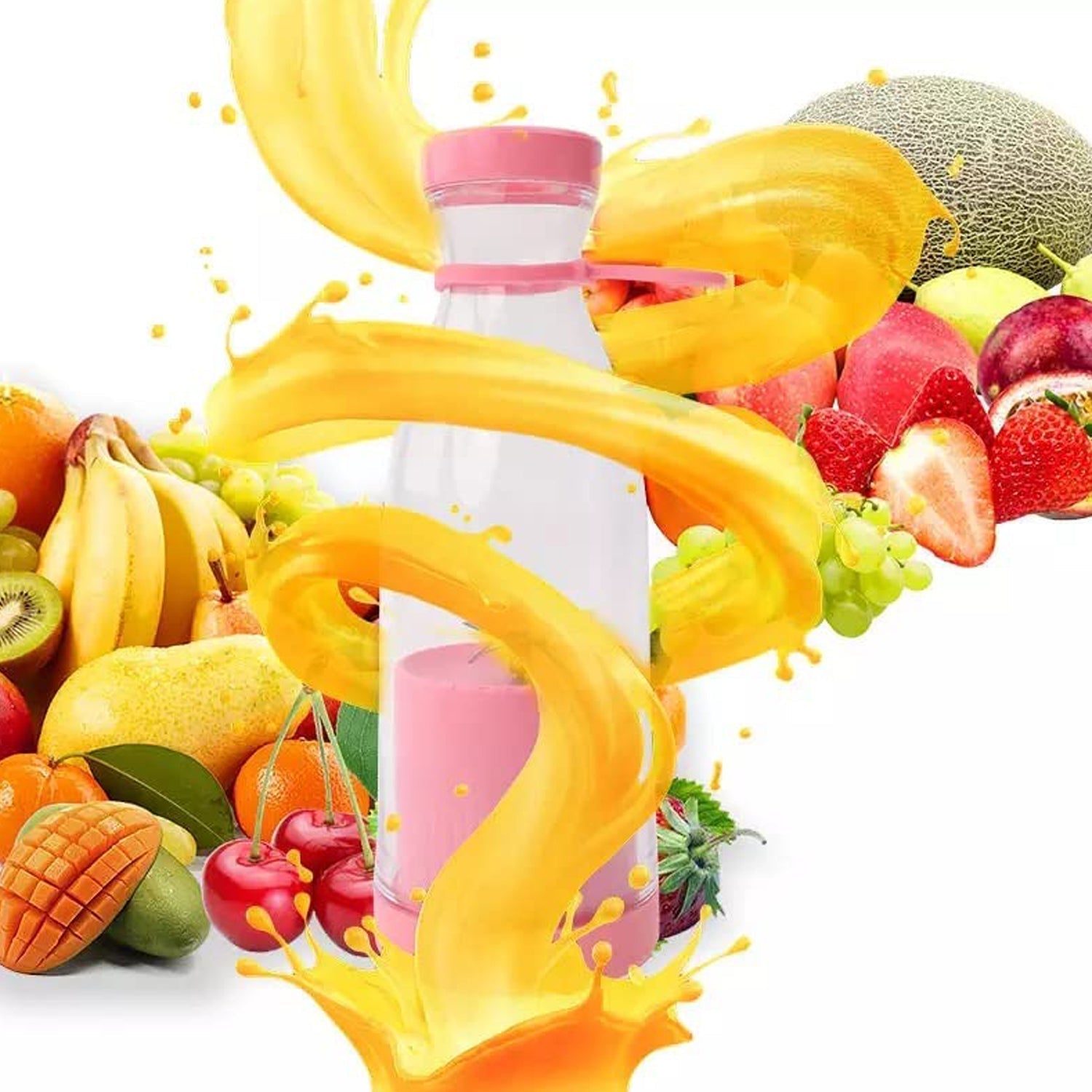 Detachable parts of the portable blender, demonstrating easy cleaning.