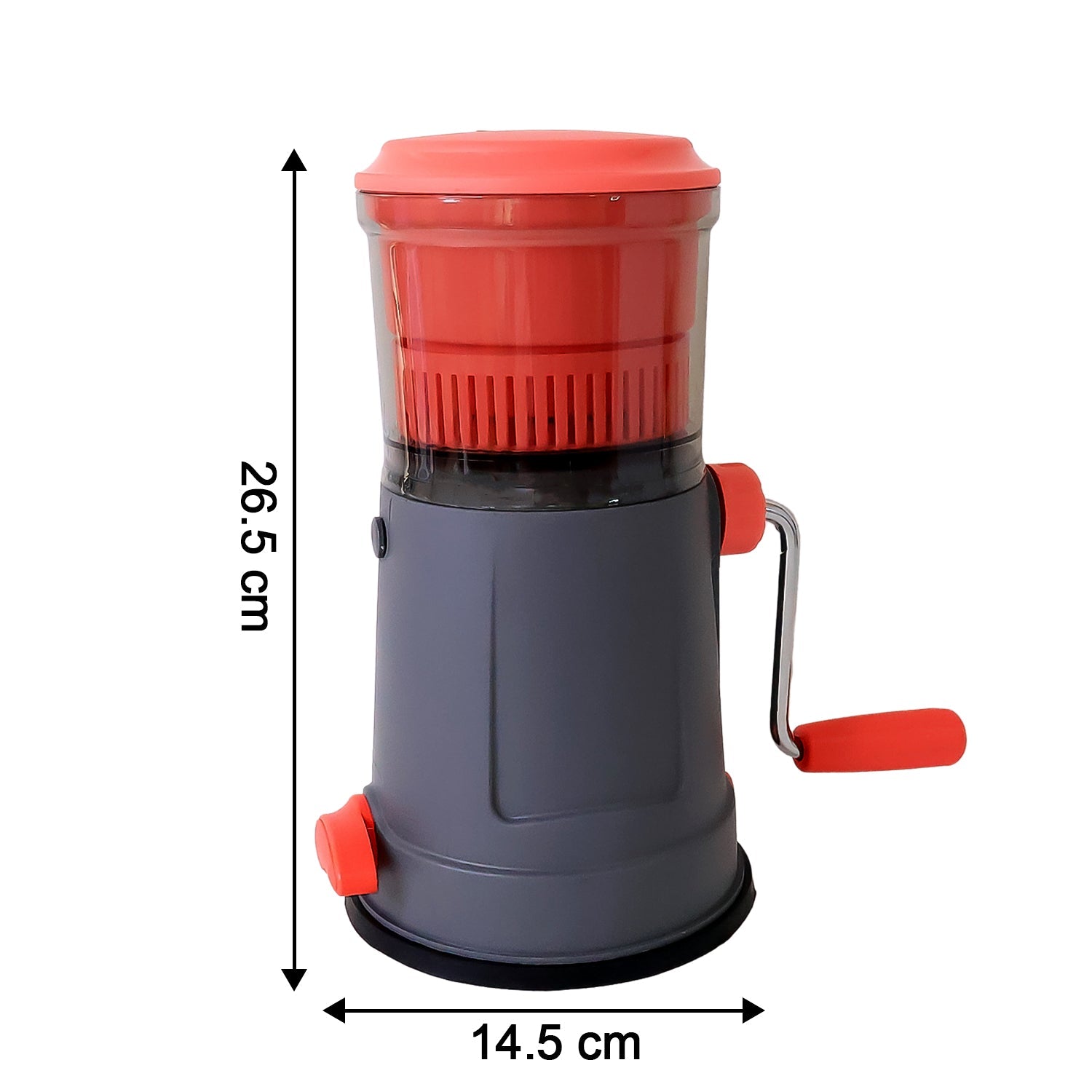 Fruit juicer displaying extra long handle for better leverage