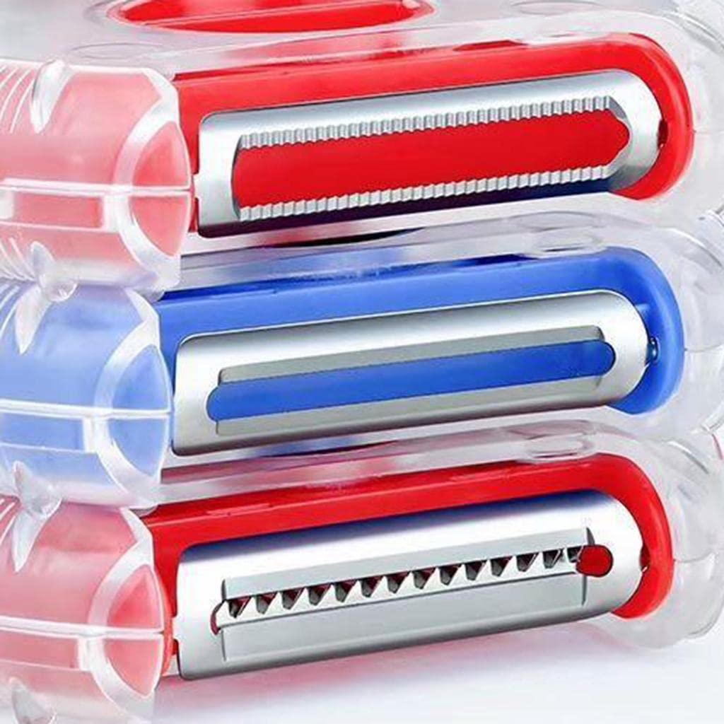Ergonomic handle of the multifunction kitchen tool for comfortable slicing and peeling.