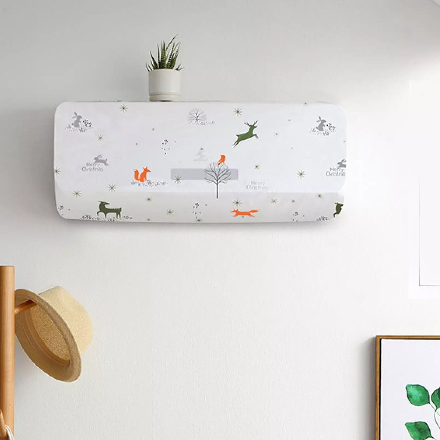 Stylish patterned waterproof AC dust cover for indoor split units.