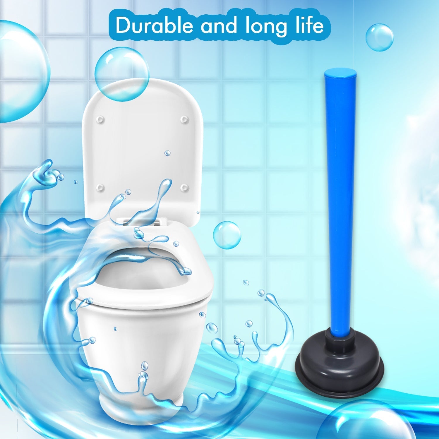 Powerful toilet plunger designed for various bathroom drains.