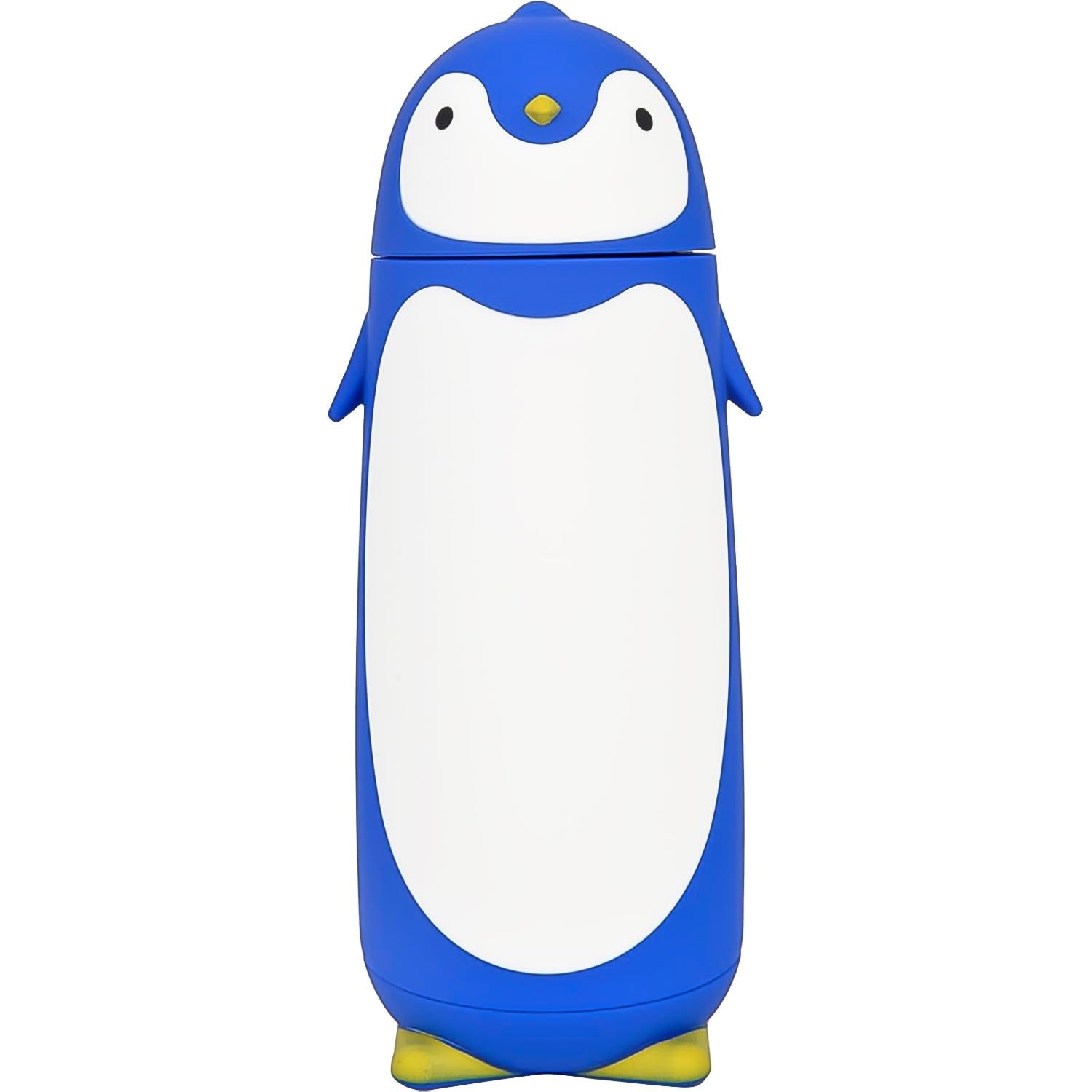 Hand holding compact 280ml penguin water bottle for portable hydration