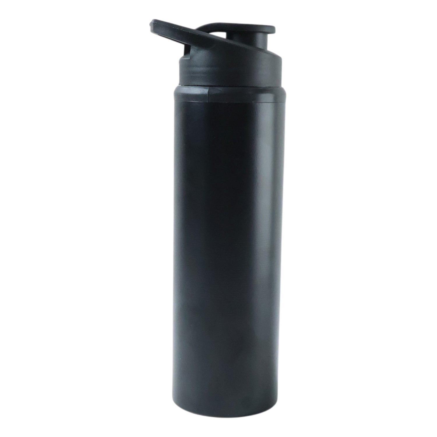 Sleek stainless steel sports water bottle with comfortable grip