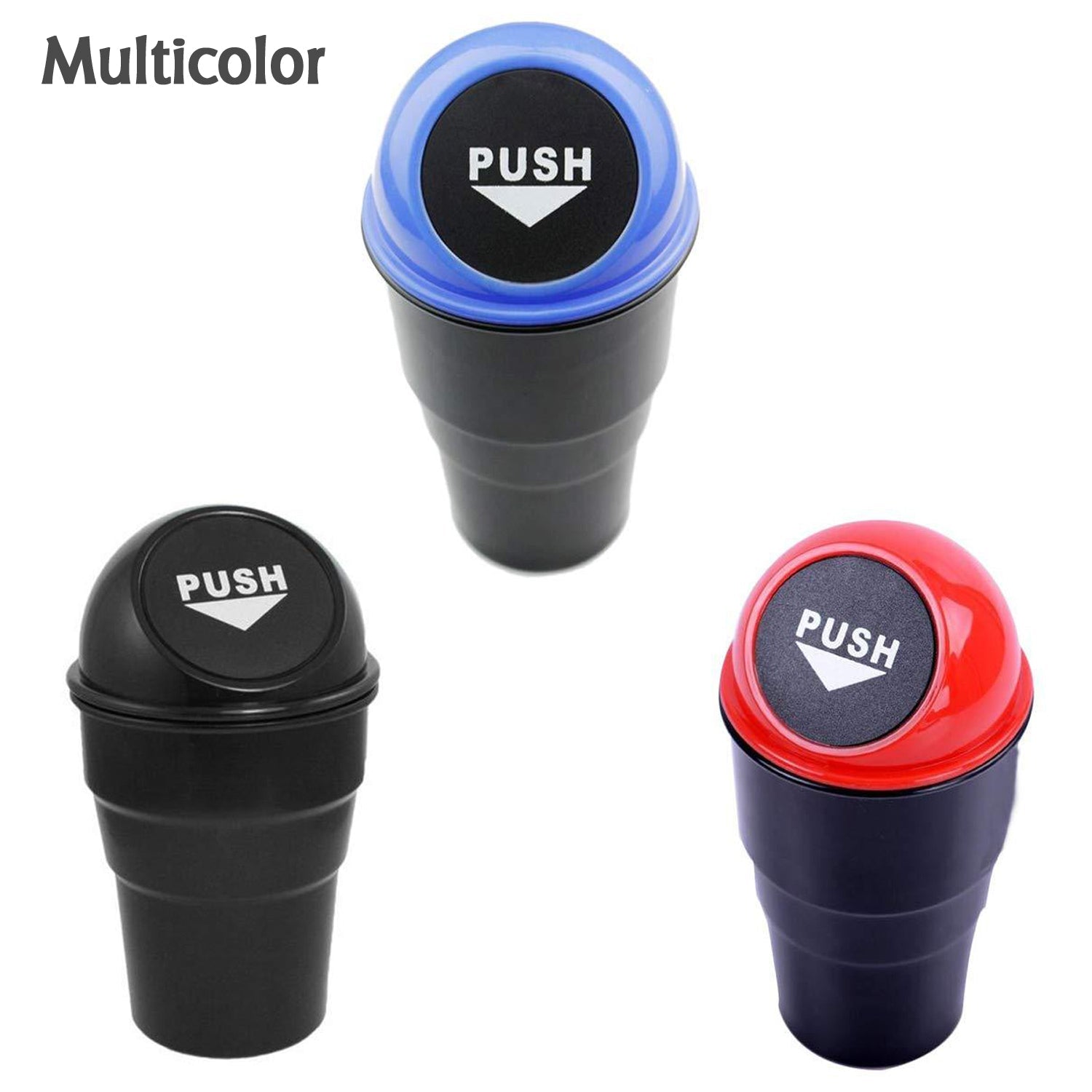 Compact car dustbin by Velvet Wheels for easy waste disposal in vehicles.