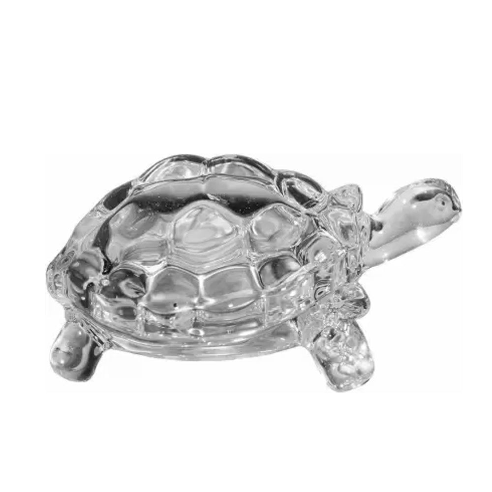 Reflective crystal turtle ornament, ideal for enhancing wealth luck.
