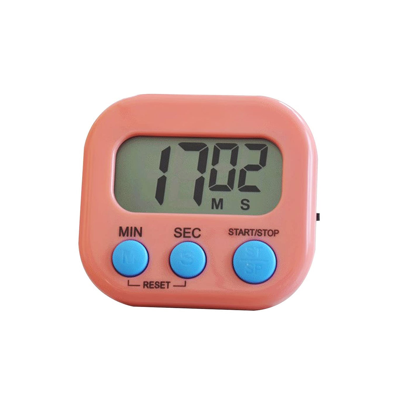 Side view of the digital cooking timer, highlighting its clear display.