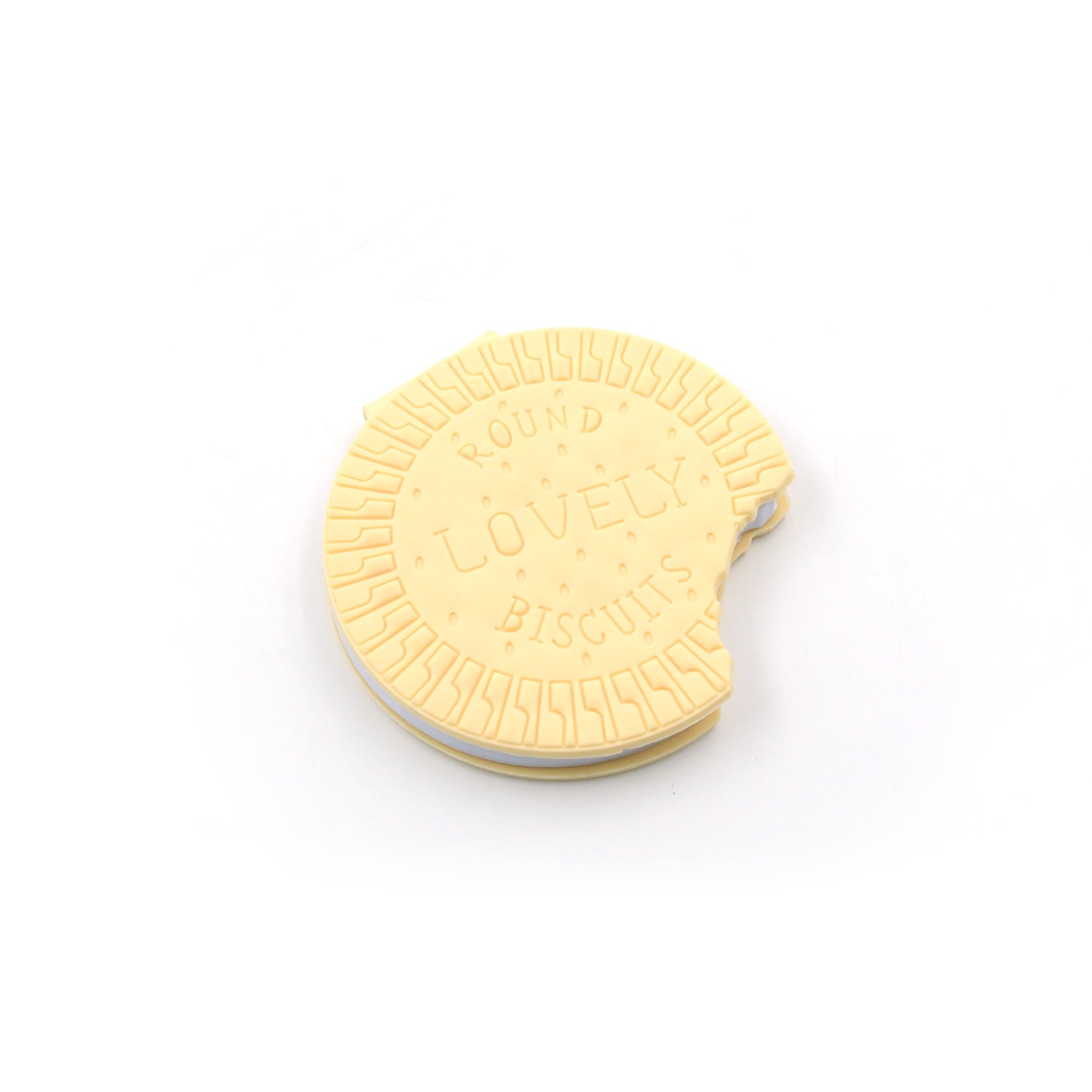 An open biscuit notebook showing its blank, smooth pages, ideal for drawing or notes.