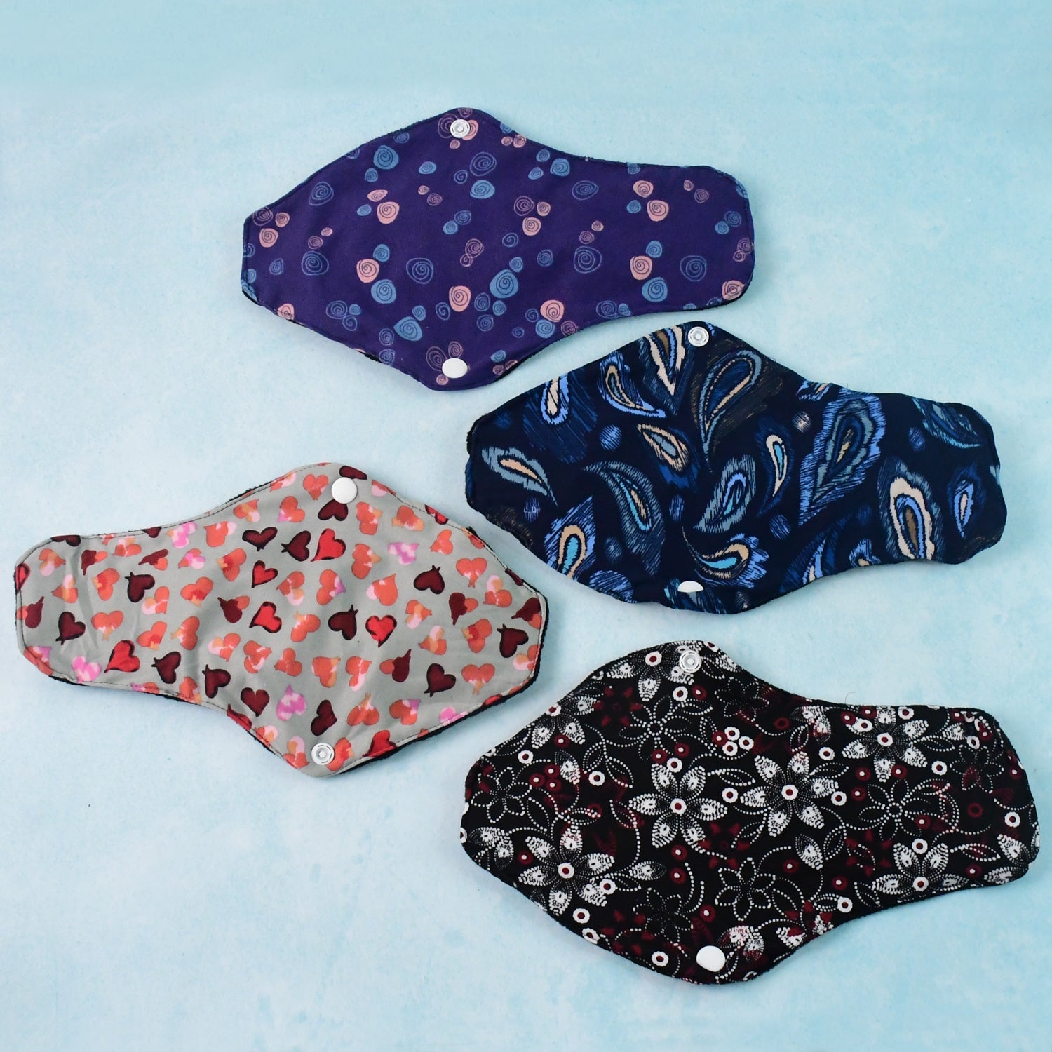 Organic cotton reusable sanitary pads with multi-layer absorbency and skin-friendly fabric