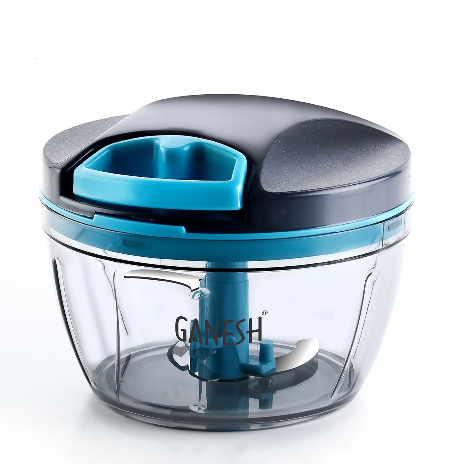 Ganesh Wonder Hand Chopper in grey, showcasing its compact design.