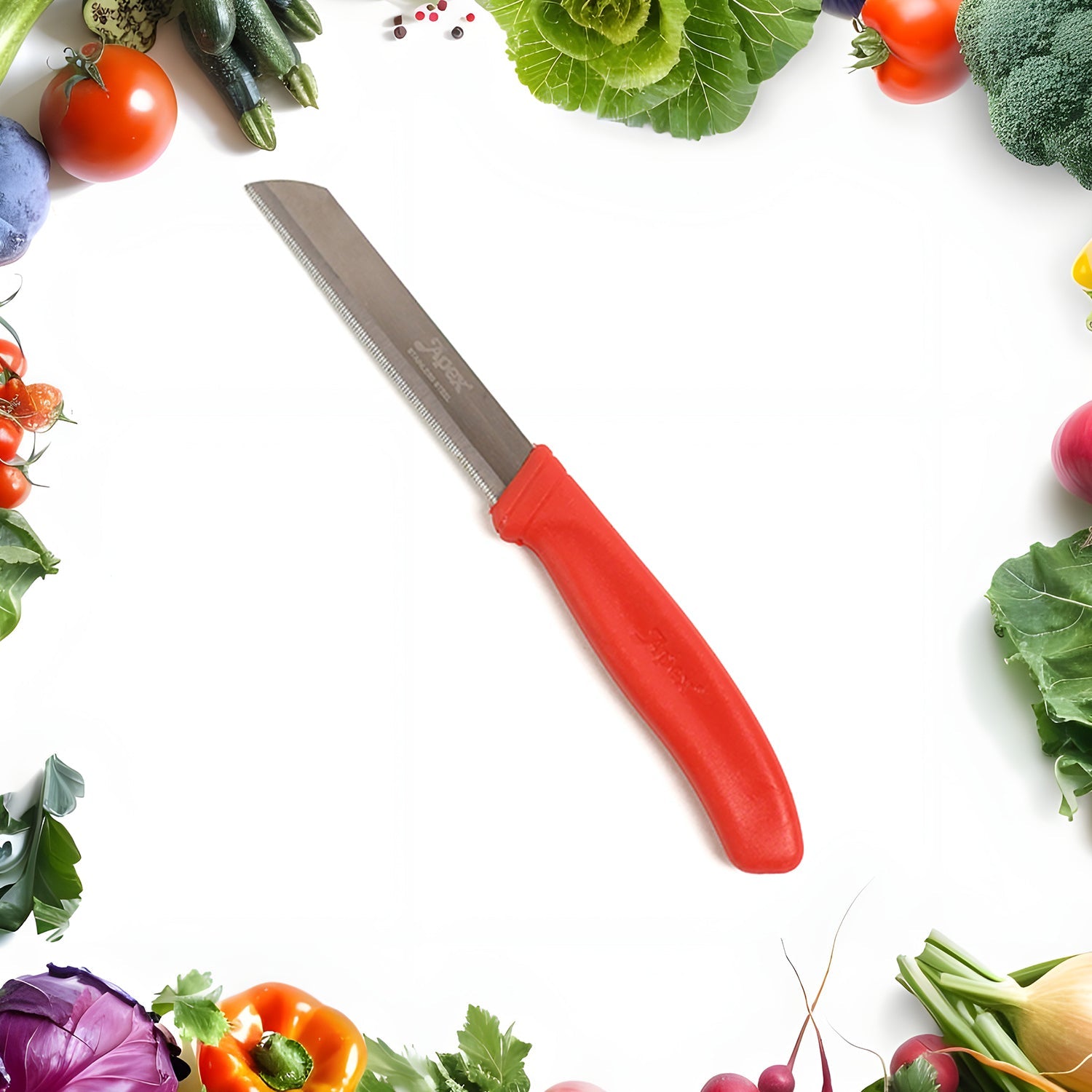 Sleek stainless steel kitchen knives with ergonomic non-slip handles from Apex
