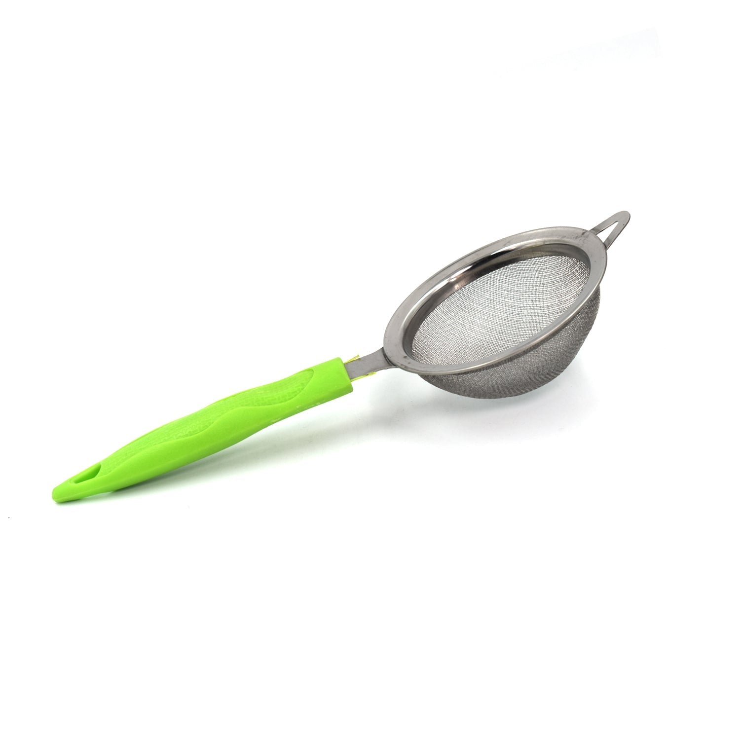 Modern kitchen essential: stainless steel tea strainer for daily use.