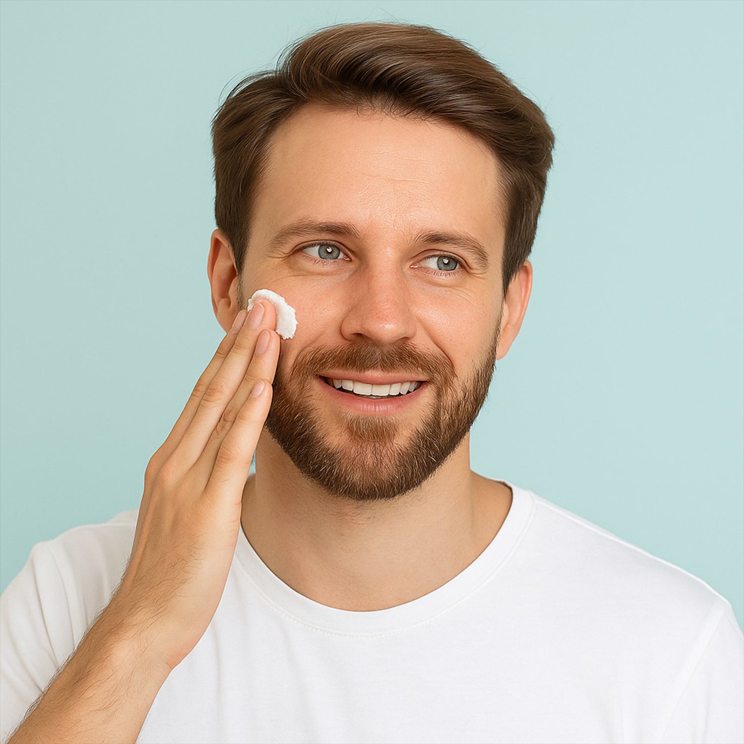 Activator powder container included in men's skin bleach set for face brightening.