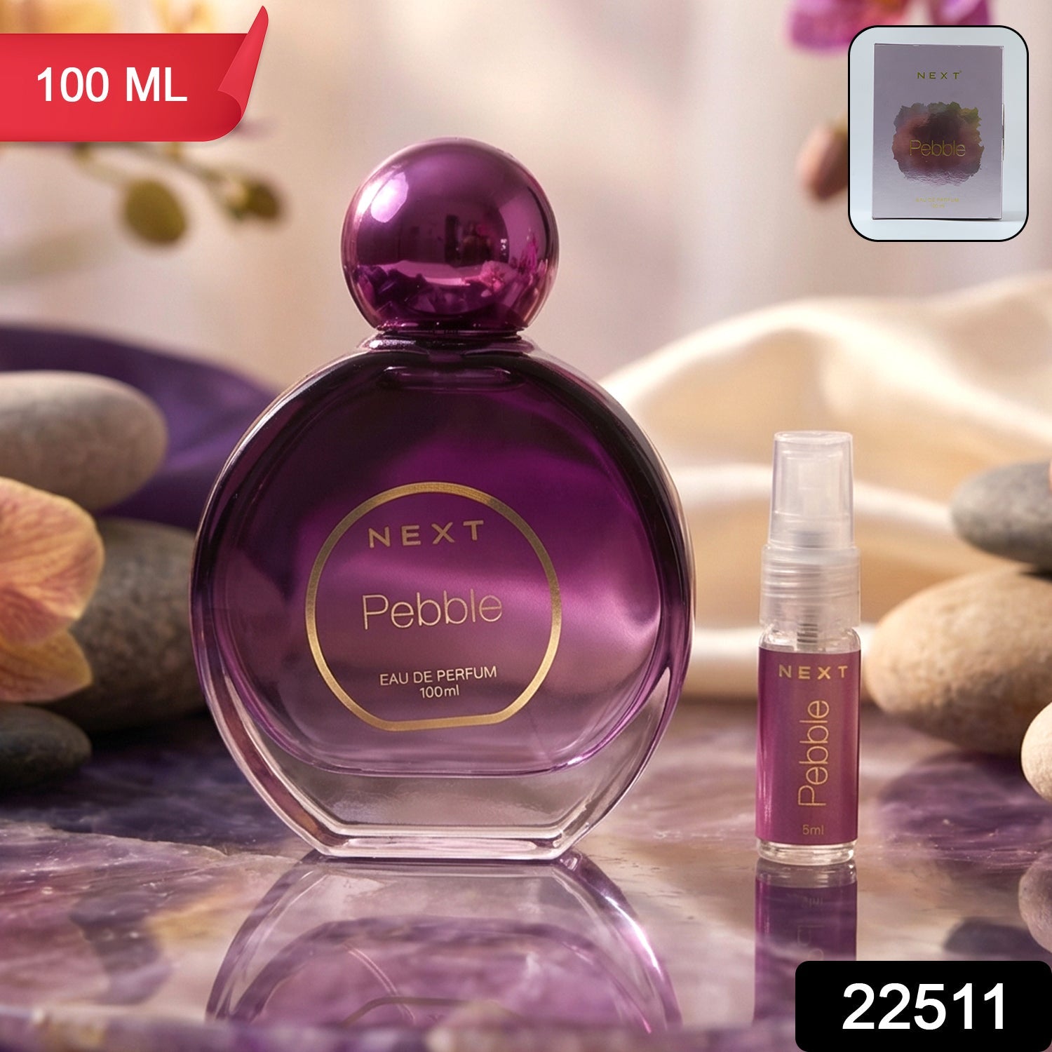 Stylish designer round bottle of Next perfume with luxurious cap