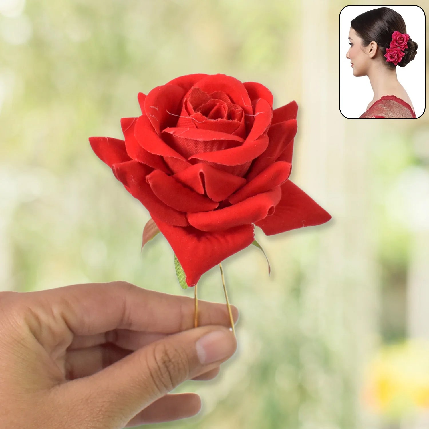 Decorative floral hairbrush with heart design for styling