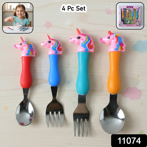 Kids spoon and fork set with unicorn design for children