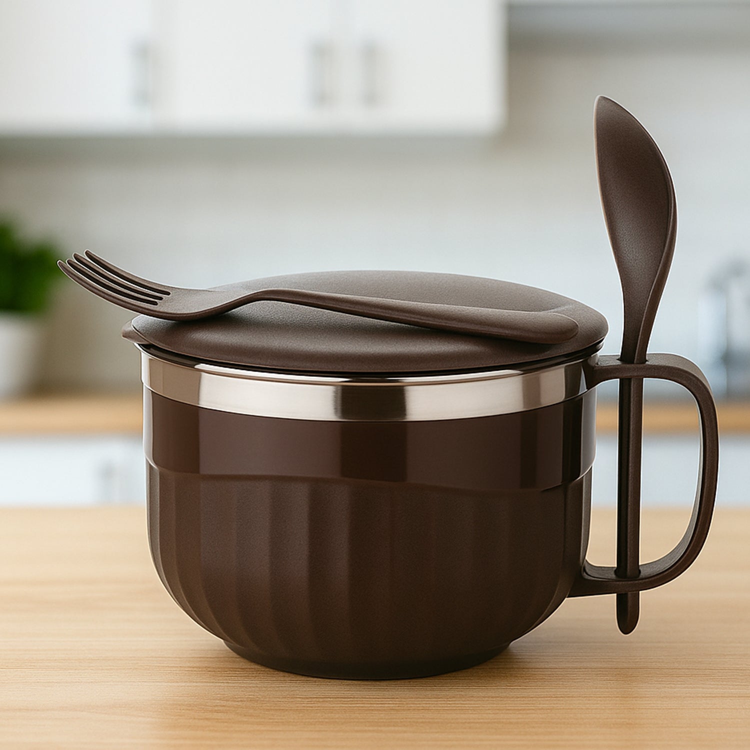 Home Chef insulated lunch bowl 650ml showing secure twist-lock leak-proof lid.