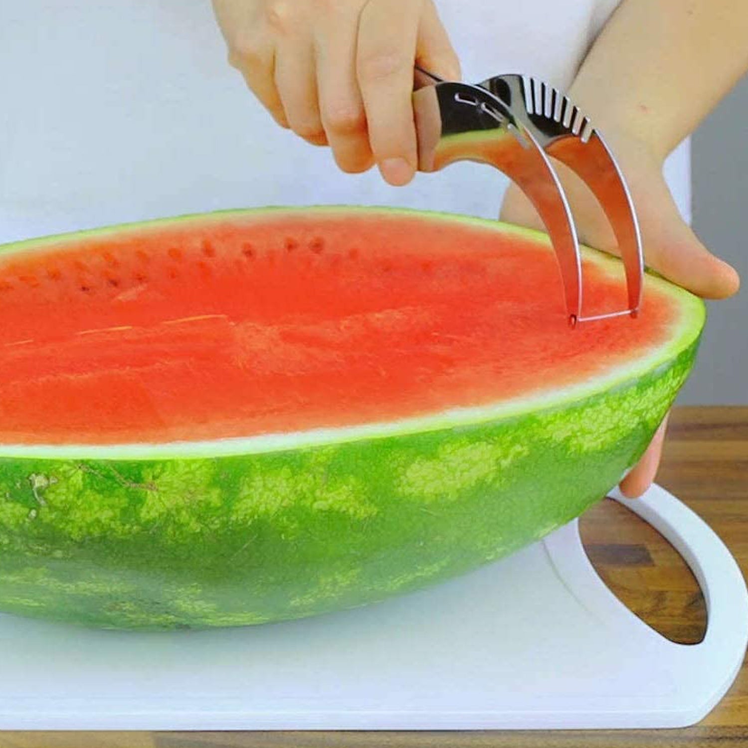 2047a Watermelon Slicer Steel Corer Watermelon Cutter Smart Kitchen Gadget Fruit Slicer Multi-purpose Stainless Steel Kitchen Tool