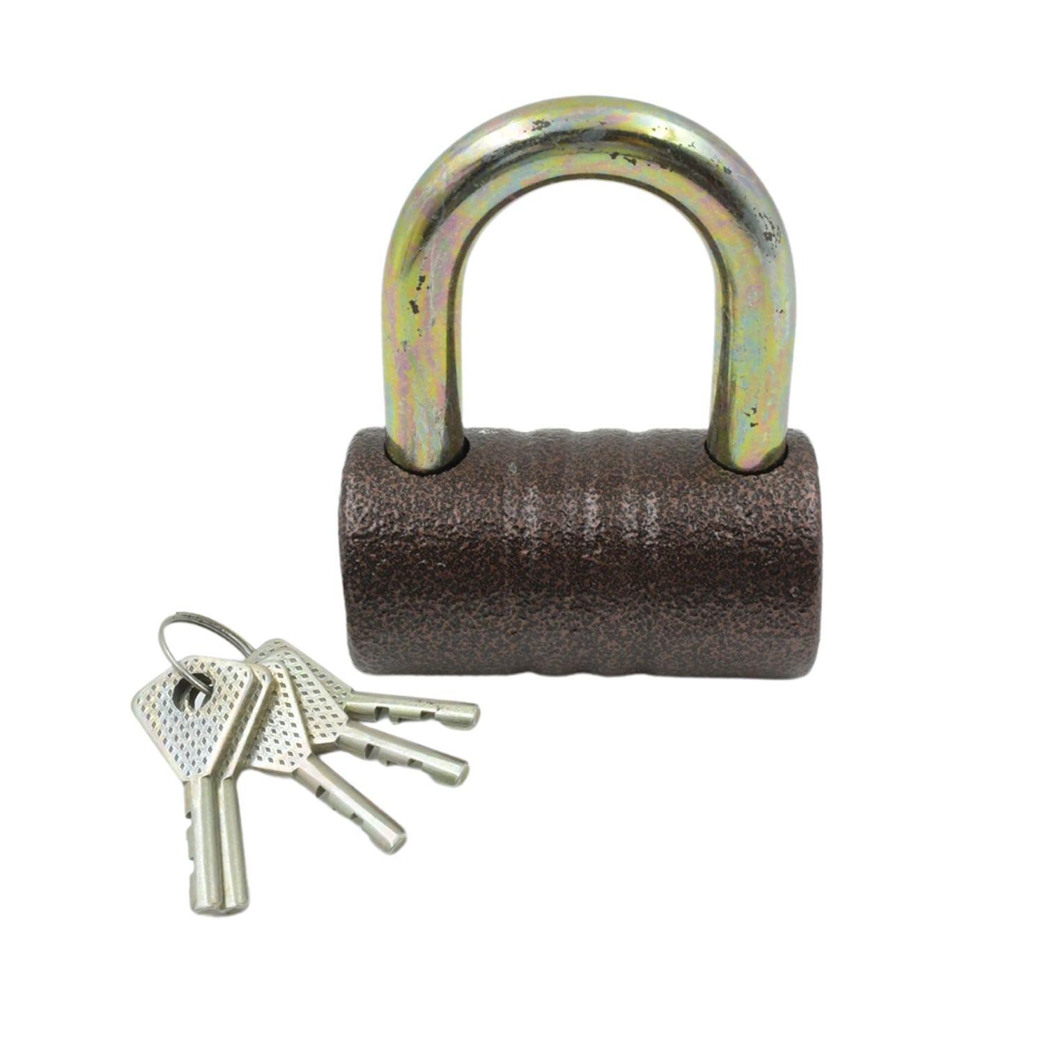 9455 Iron Pad Lock Brass Core And Thickened Spray Black Iron Door Lock With 5 Pc Keys For Home Dormitory Waterproof Antirust Anti-theft Padlocks Outdoor Gate Shed Locks Warehouse Big Iron Door Drawer Lock (82 Mm )