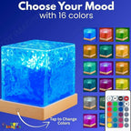 Crystal Cube LED Night Lamp with Remote RGB Color Changing Light