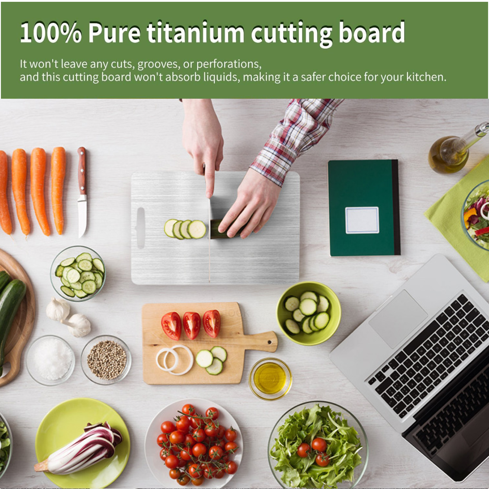 Scratch-resistant and rust-proof stainless steel cutting board surface
