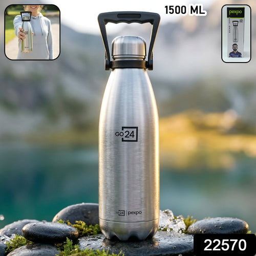 Pexpo Echo stainless steel flask with leakproof lid and carry handle