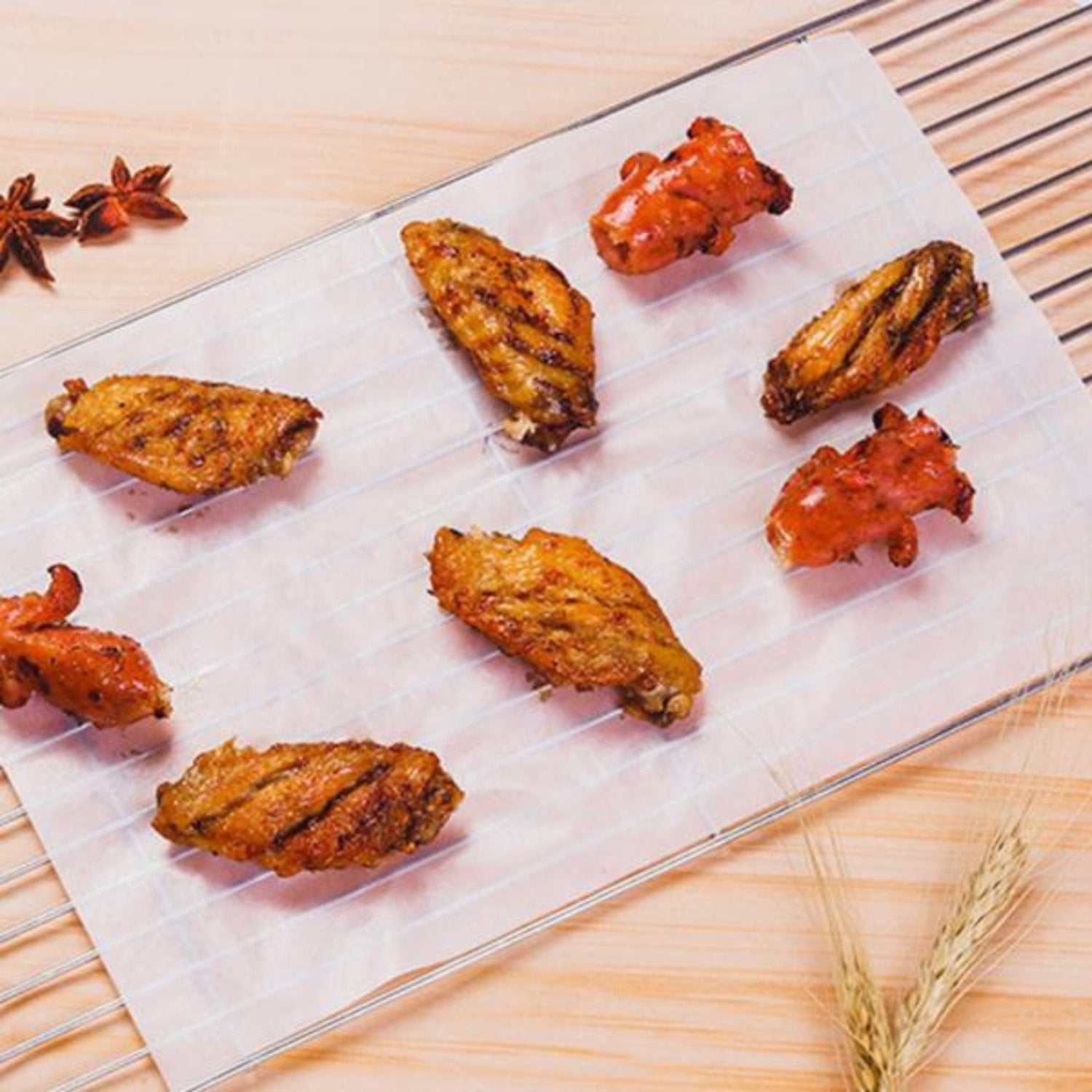Oil-absorbing cooking paper sheet lifting oil from a bowl of soup, promoting healthier eating.