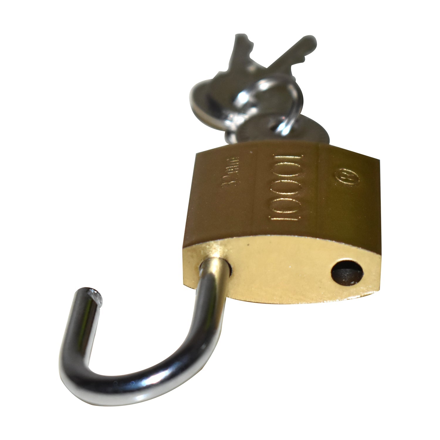 Robust brass padlock with three keys for enhanced indoor and outdoor protection.