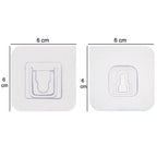 Diagram illustrating the 180-degree rotation feature of the multi-purpose adhesive wall hooks.