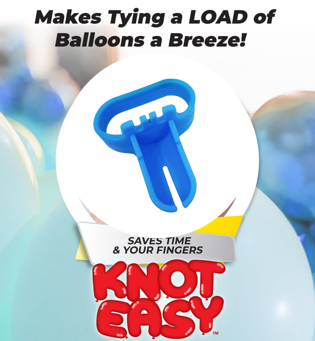 Step-by-step diagram demonstrating the correct usage of the balloon knotting device.