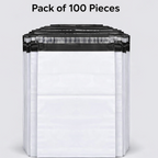 Stack of multiple 09x12 tamper proof courier bags ready for use.