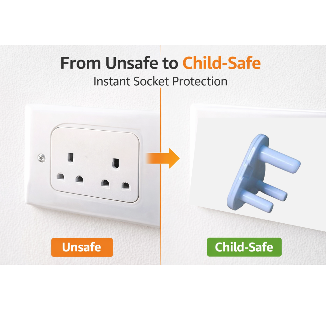 PHOBIA smooth white child safety plug protector, ideal for Indian homes.