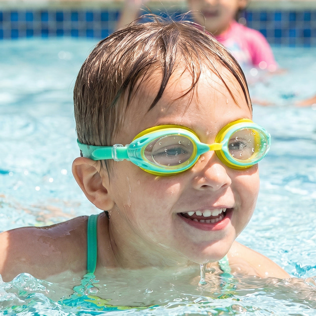 Kids Dual Color Swimming Goggles With Clear Vision Lens And Comfortable Fit  1 Pc