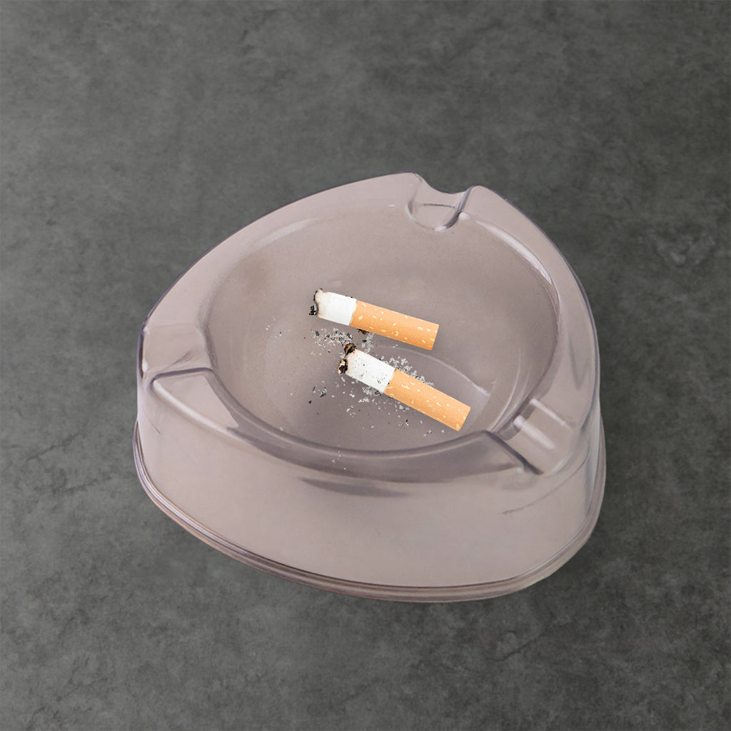 Oblivion Transparent White Ashtray With Cigarette Holder Grooves  Modern Smoke Disposal Tray (1 Pc)