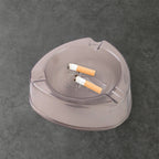 Oblivion Transparent White Ashtray With Cigarette Holder Grooves  Modern Smoke Disposal Tray (1 Pc)