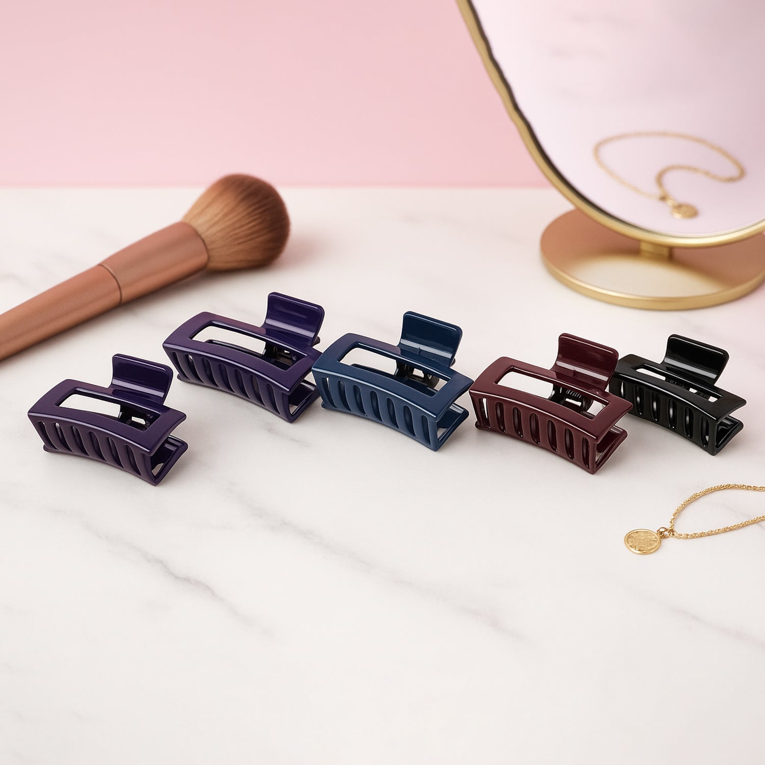 Matte Finish Rectangle Hair Claw Clip For Women And Girls  Assorted Color Pack  12 Pc