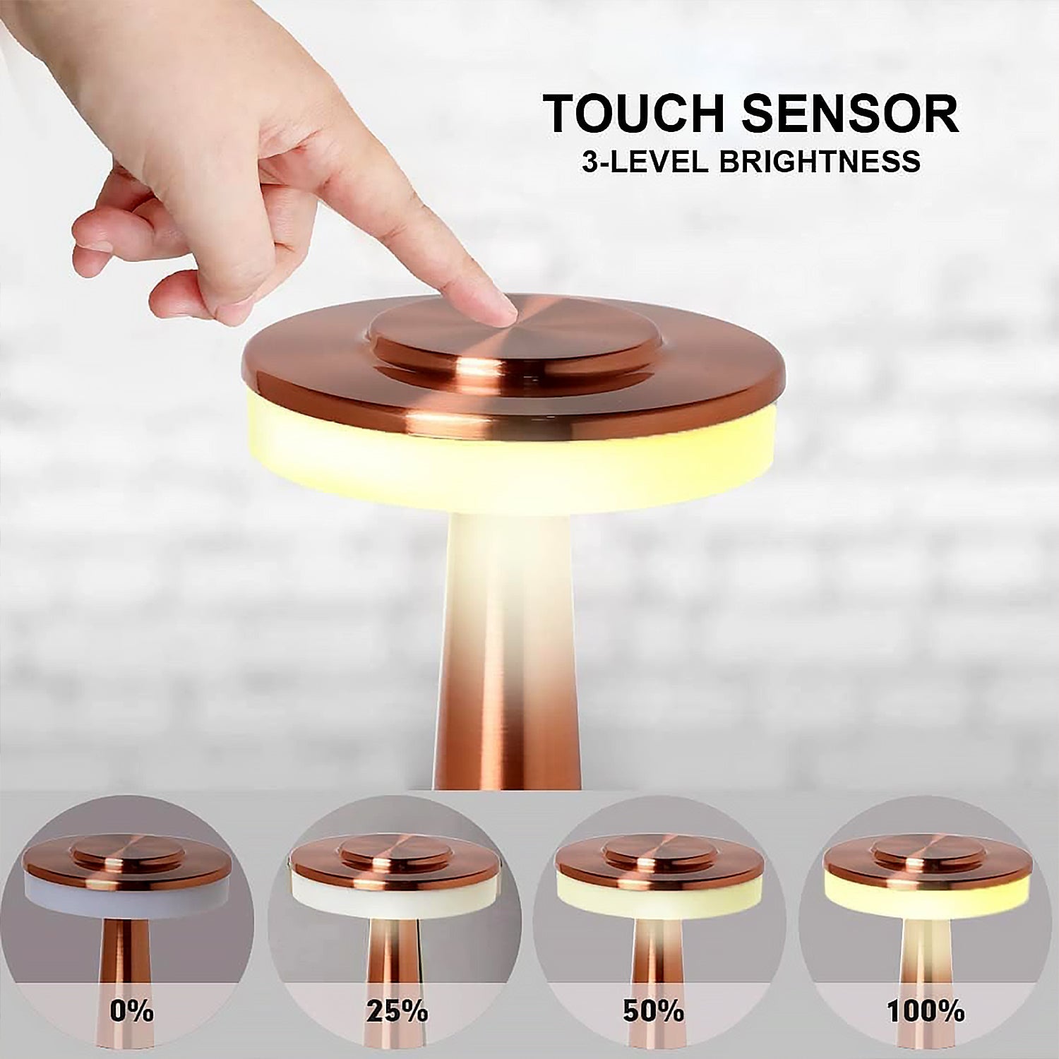 Portable LED lamp illuminating a cozy cafe table, perfect for reading.