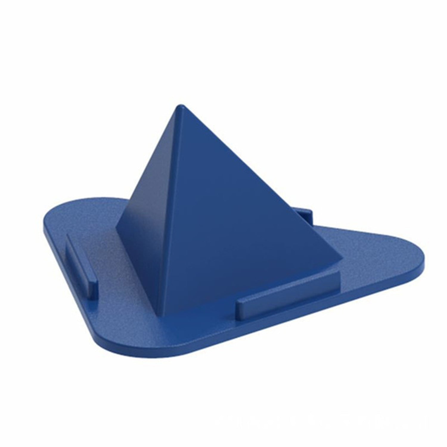 Front view of the pyramid mobile stand, ready to hold a device at an optimal angle.