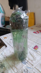 BPA-free plastic water bottle with carry case, ideal for outdoor travel.