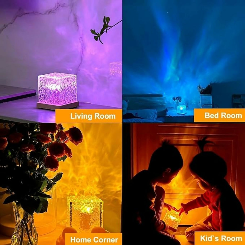 Crystal Cube LED Night Lamp with Remote RGB Color Changing Light