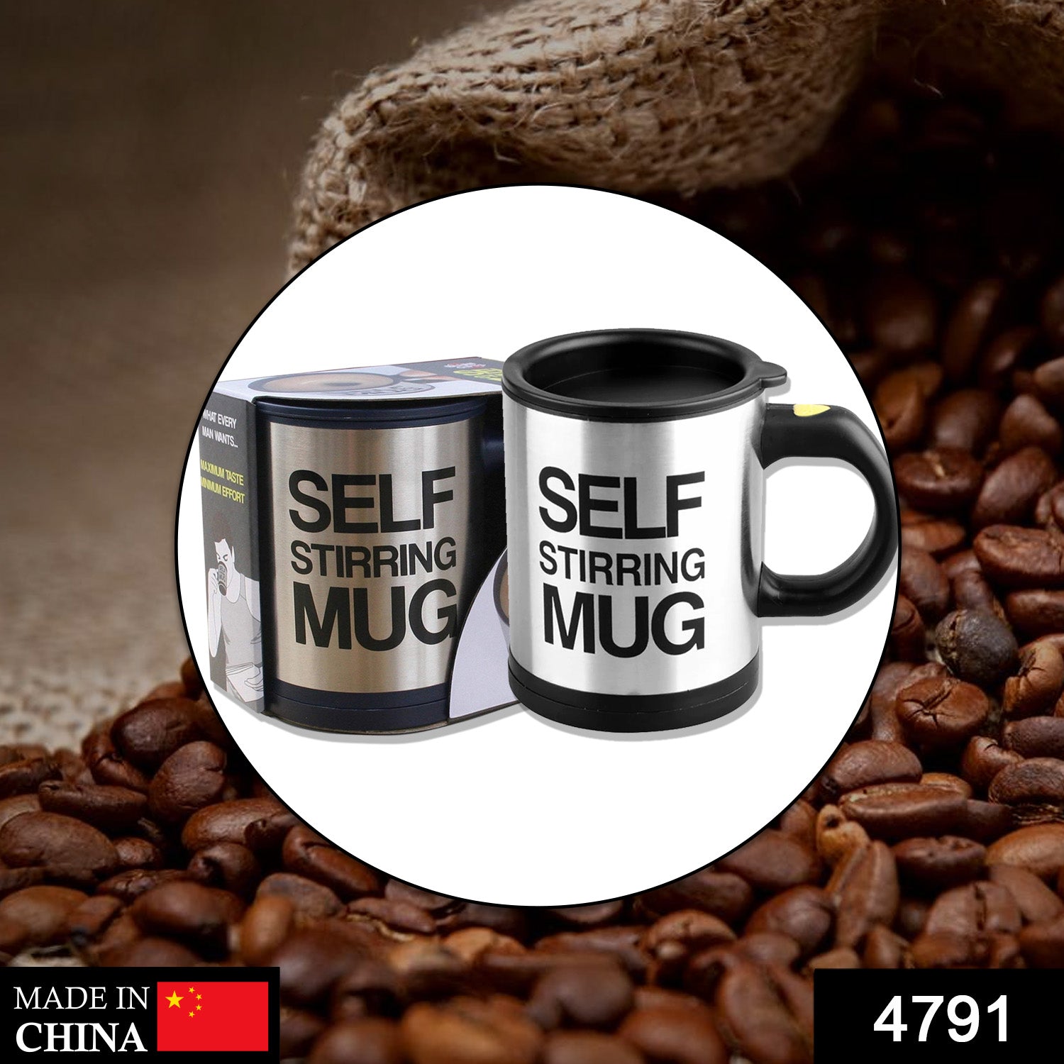 The innovative Self Stirring Mug from Indo Glow, ready to blend your coffee or tea effortlessly.