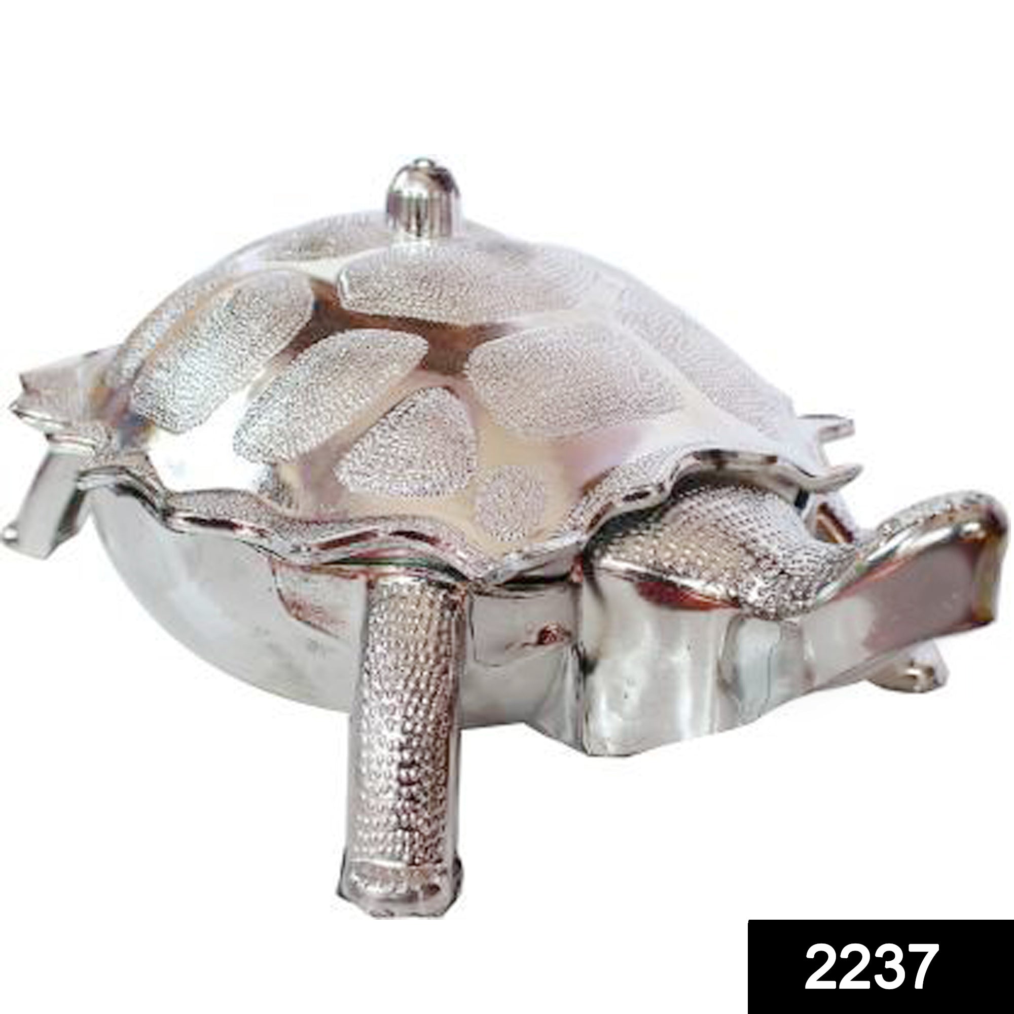 Close-up of the decorative tortoise-shaped box for dry fruits or gifts.